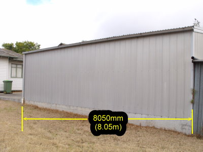 Realestateads.com.au - HUGE ZINCALUME GARAGE SHED 3.13m HEIGHT x 7.5m WIDTH x 8.05m DEPTH